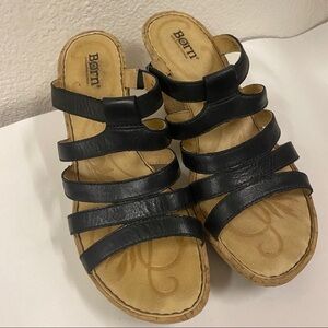 - - Born Handcrafted Black Wedge Sandal